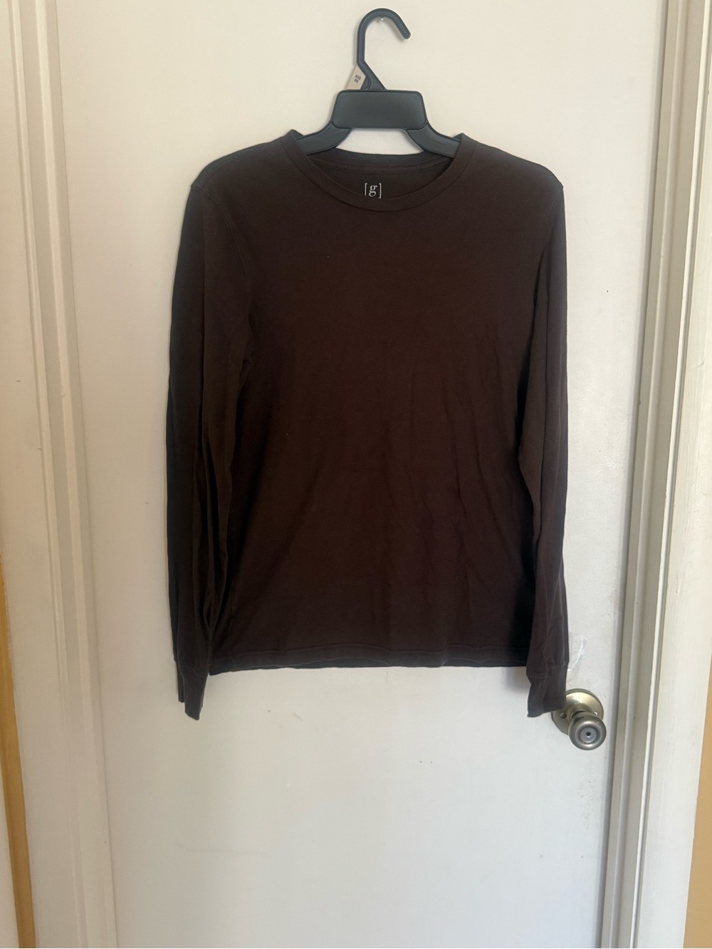 Men's Long Sleeve Crewneck Shirt - Brown